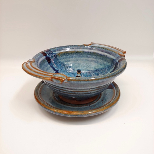#221159 Berry Bowl with Saucer Blue/Red/White $24 at Hunter Wolff Gallery